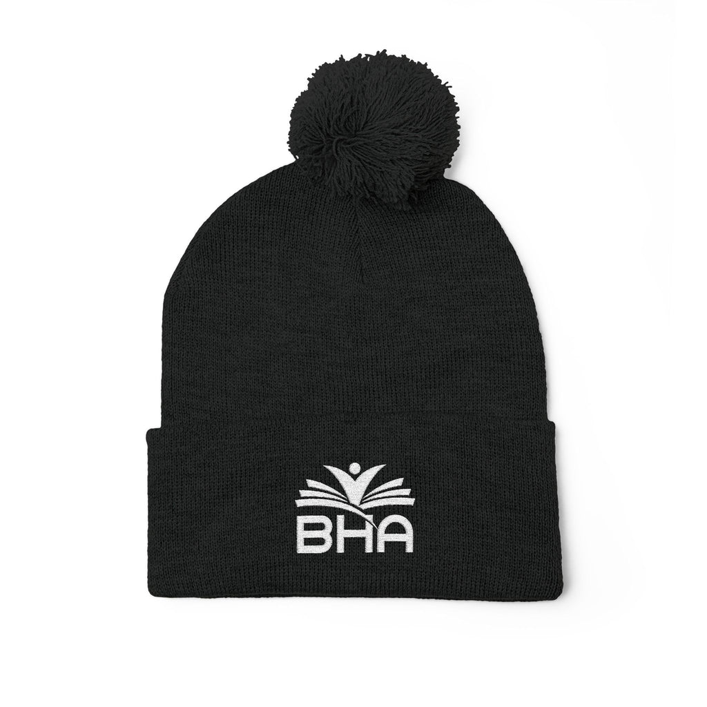 BHA Logo Winter Beanie -Embroidered Pom-Pom Knit Cap