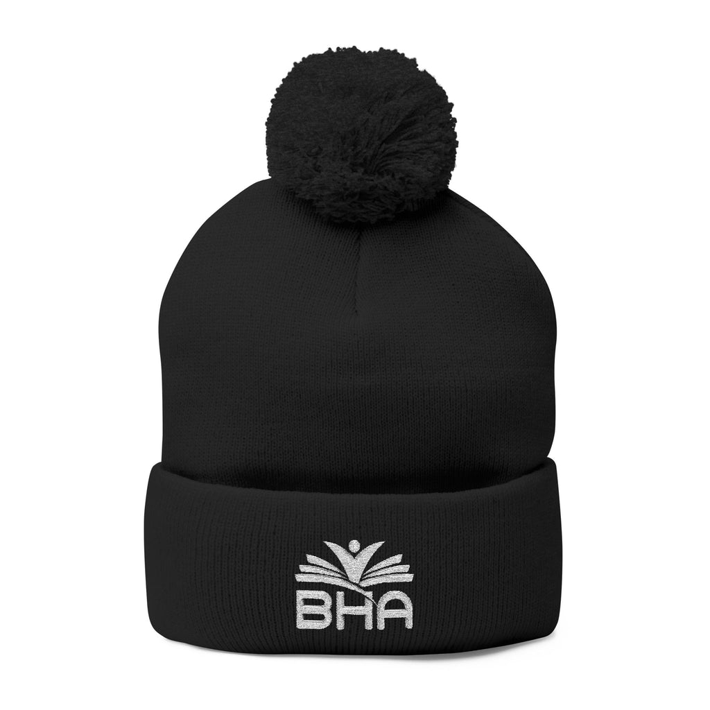 BHA Logo Winter Beanie -Embroidered Pom-Pom Knit Cap