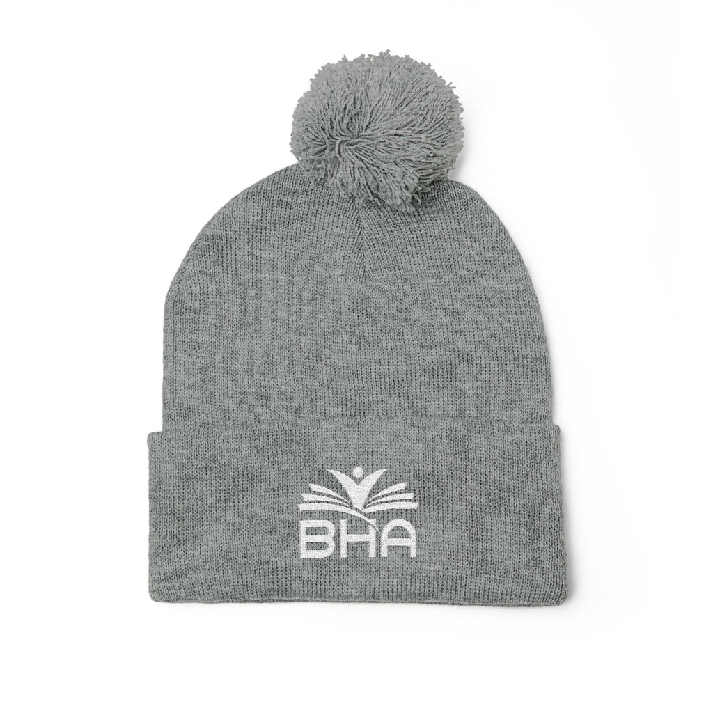 BHA Logo Winter Beanie -Embroidered Pom-Pom Knit Cap