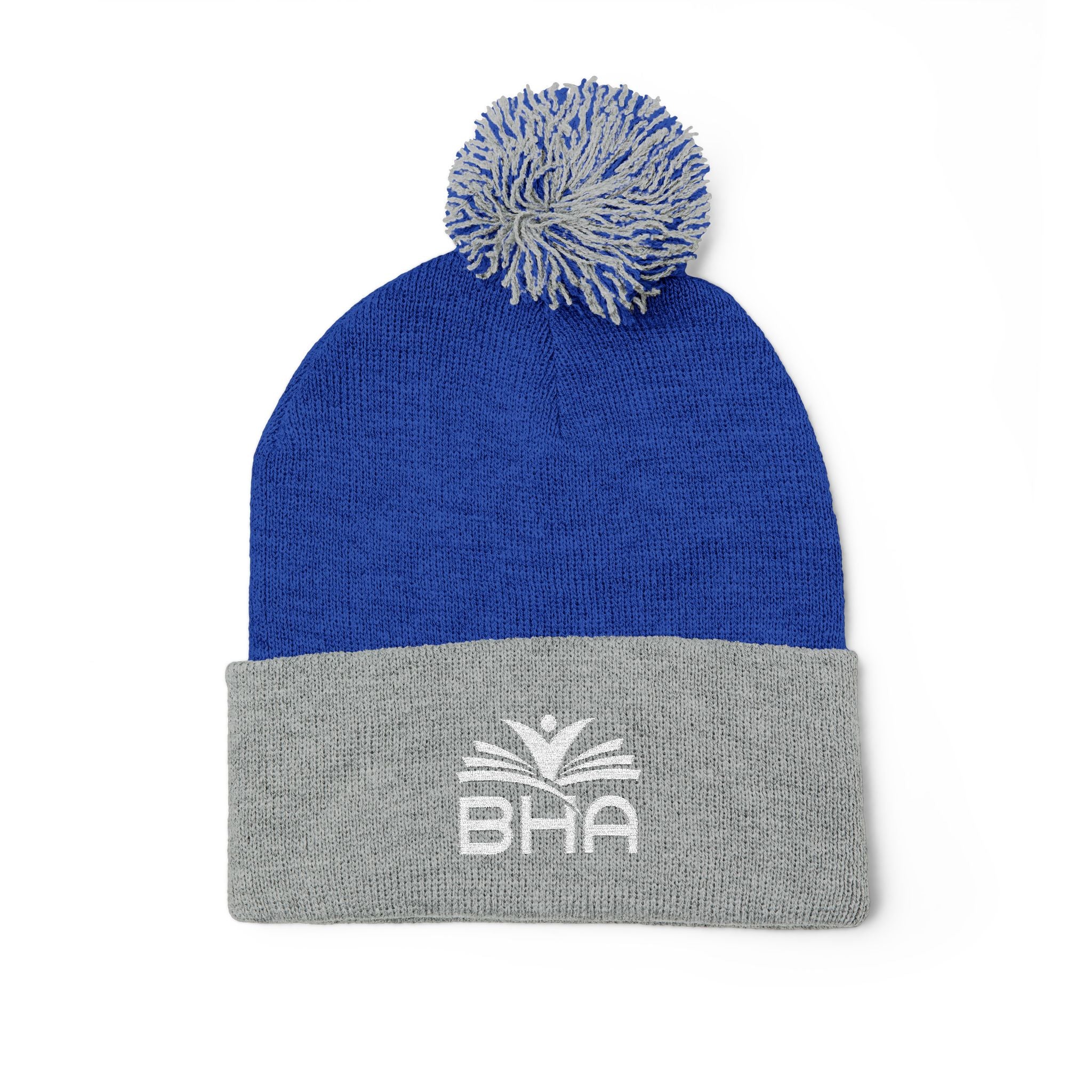 BHA Logo Winter Beanie -Embroidered Pom-Pom Knit Cap