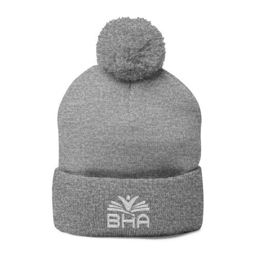 BHA Logo Winter Beanie -Embroidered Pom-Pom Knit Cap