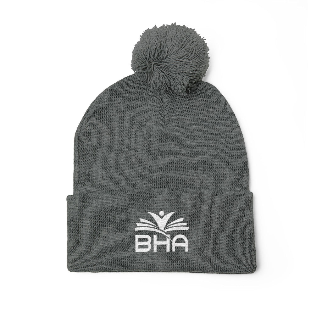 BHA Logo Winter Beanie -Embroidered Pom-Pom Knit Cap