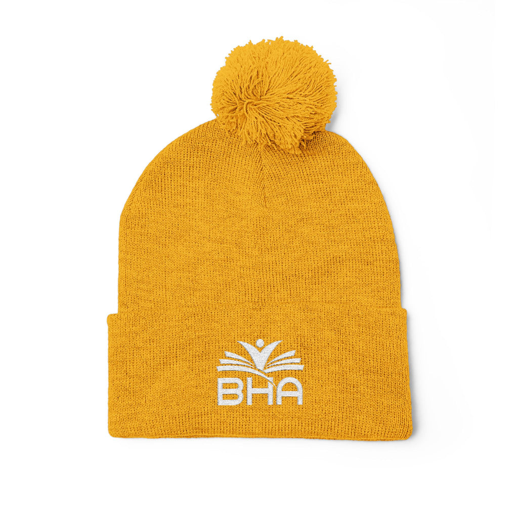 BHA Logo Winter Beanie -Embroidered Pom-Pom Knit Cap