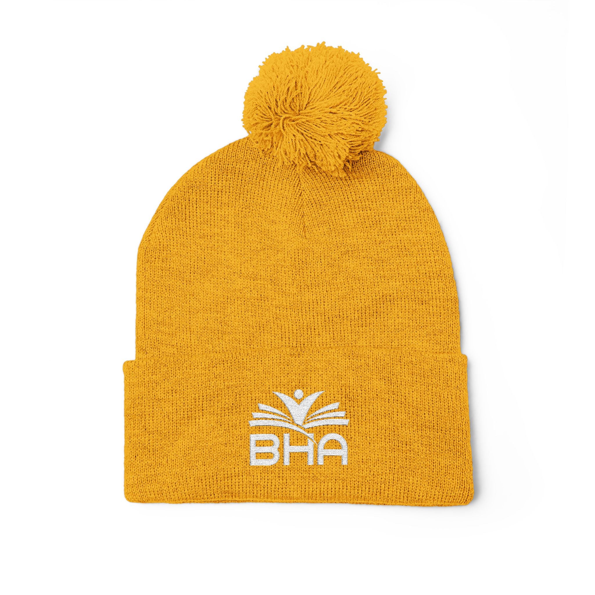 BHA Logo Winter Beanie -Embroidered Pom-Pom Knit Cap