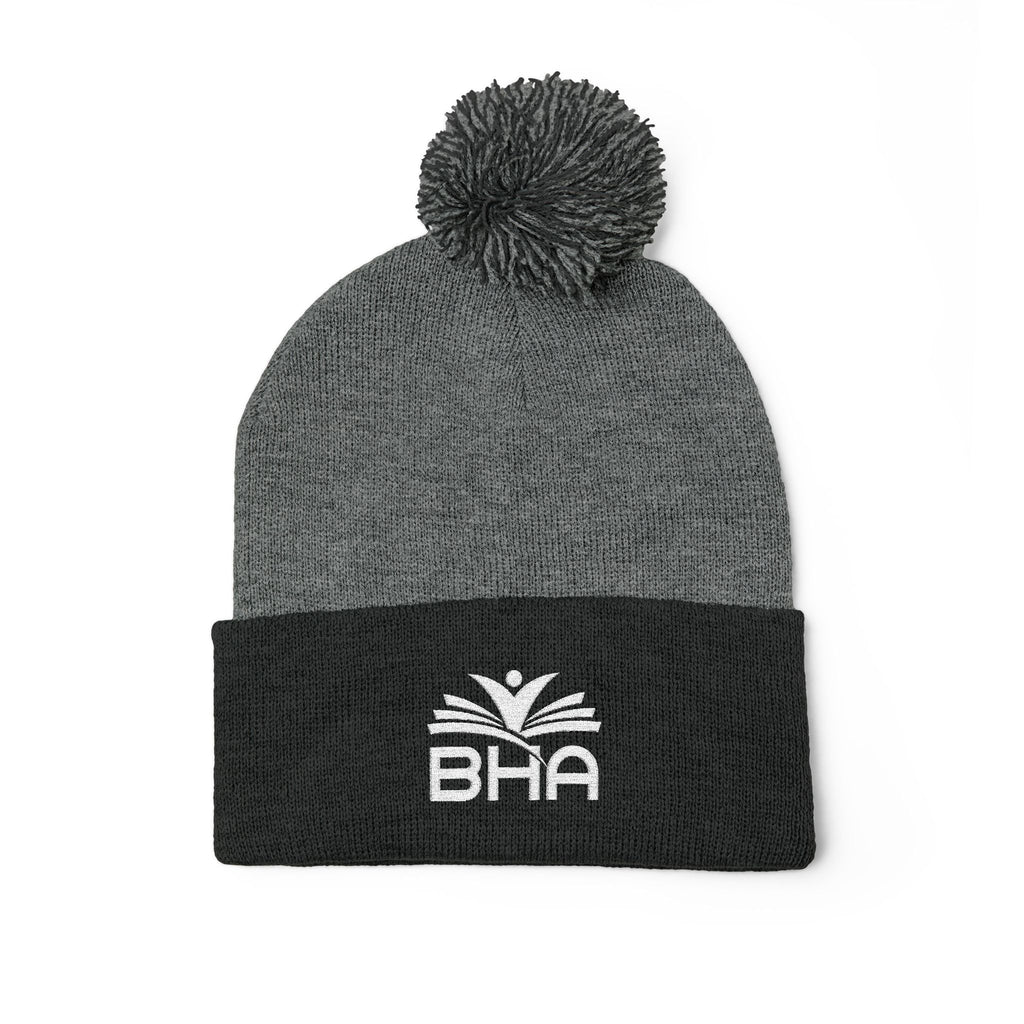 BHA Logo Winter Beanie -Embroidered Pom-Pom Knit Cap