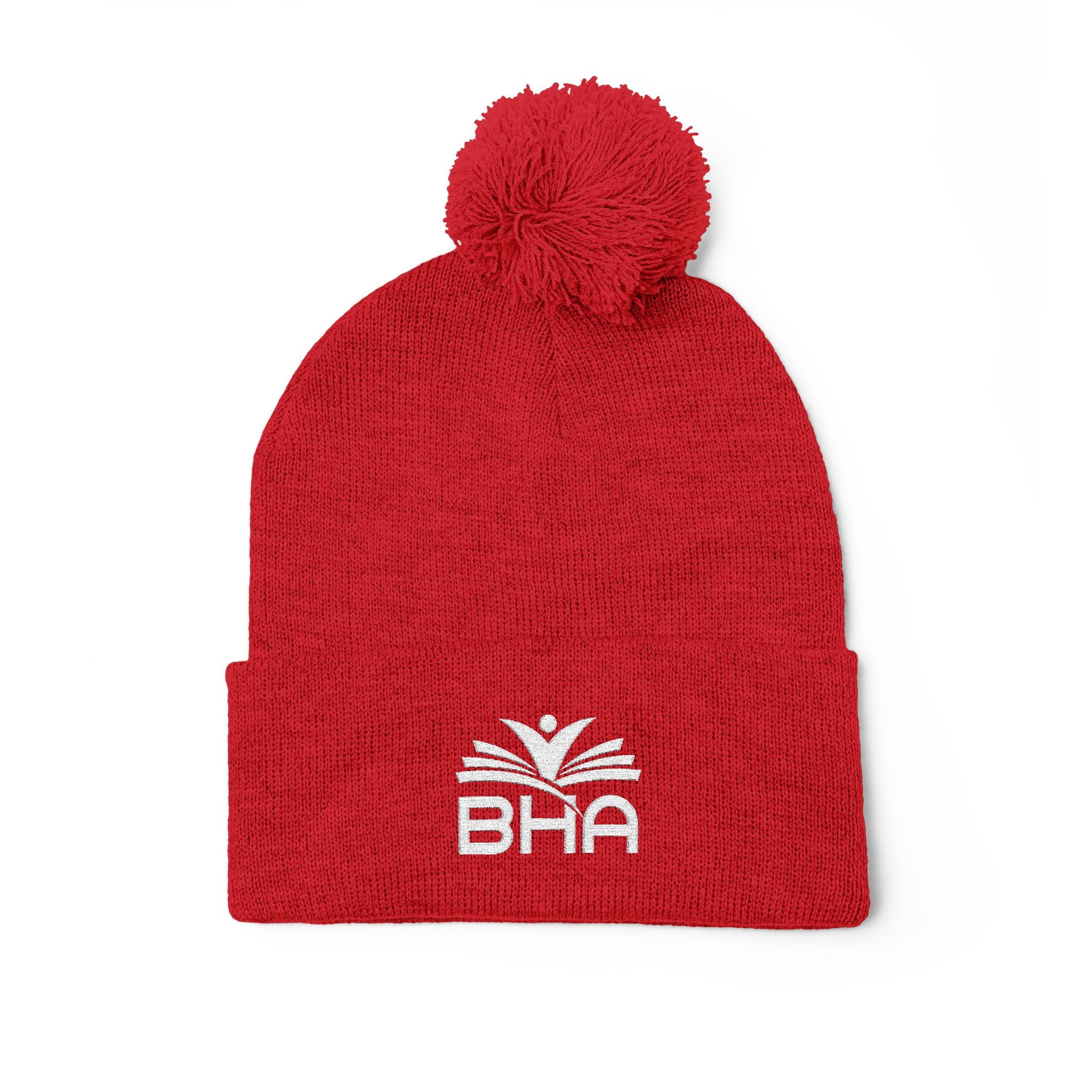 BHA Logo Winter Beanie -Embroidered Pom-Pom Knit Cap